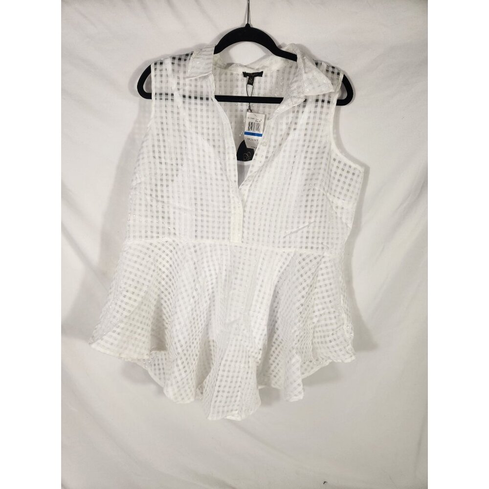 NWT Cupio Womens 2 Piece Top Peplum White Retro Y2K Fairycore XL